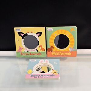 3 Mirror Mirror Board Books Wild Animals Farm Animals Baby Animals